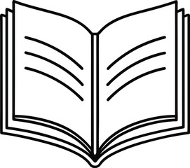 Stylish Open Book Icon with Vector Art for Educational Themes
