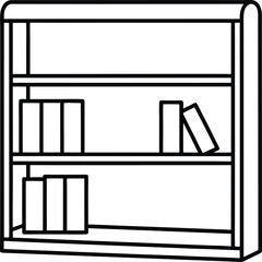 Artistic Vector Bookshelf Icon Perfect for Library Themes
