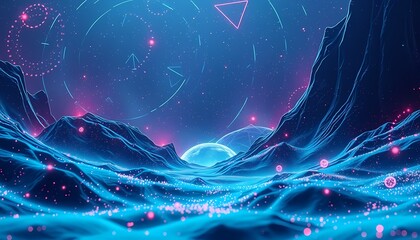 Lansdcape background with stars