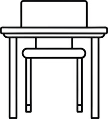 Minimalist Classroom Desk Icon Vector Illustration Ideal for Educational Materials
