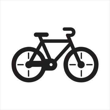 recommend clip art: Bicycle icon silhouette on white background
                    