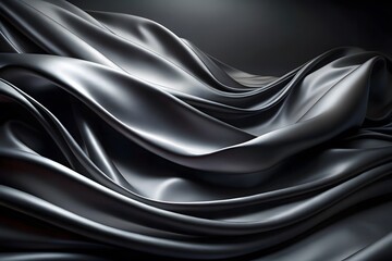 Fototapeta premium Elegant Black Silk Waves. Luxury Abstract Liquid Cloth Folds Background and Wallpaper Design