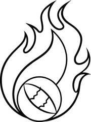 Flaming Football Vector Illustration High Energy Sports Design
