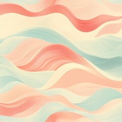 Fototapeta premium Abstract Pastel Gradient with Soft Wavy Feathery Lines Creating a Serene, Floating Pattern