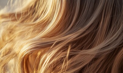 Naklejka premium Closeup of soft, blonde hair.