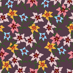 pattern, seamless, wallpaper, vector, vintage, texture, flower, illustration, design, floral, art, decoration, ornament, paper, decor, pink, damask, retro, tile, style, color, leaf, old, brown, 