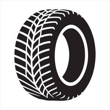recommend clip art: Tire icon silhouette on white background
                    