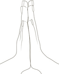 Hands in prayer. Symbol openness heart and desire for spiritual connection. Hope for divine guidance or support. Expression gratitude. Conversation with God.