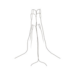 Hands in prayer. Symbol openness heart and desire for spiritual connection. Hope for divine guidance or support. Expression gratitude. Conversation with God.