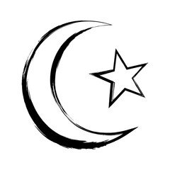 Crescent and star. Symbol Islam. Designations Islamic holidays Ramadan and Eid al-Fitr. Installed on top of spires or domes of mosques.