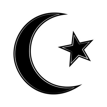 recommend clip art: Crescent and star. Symbol Islam. Designations Islamic holidays Ramadan and Eid al Fitr. Installed on top of spires or domes of mosques.