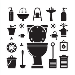 Toilet icon silhouette on white background
