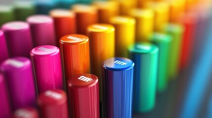 Fototapeta premium financial data trends with colorful bar charts, displaying stock market investment performance going up and down, perfect for analyzing business growth and decline