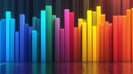 financial data trends with colorful bar charts, displaying stock market investment performance going up and down, perfect for analyzing business growth and decline
