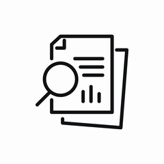financial report search icon sign vector