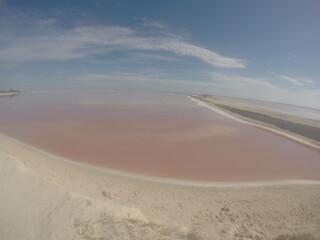 pink water in yucatan peninsula