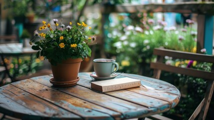 Coffee and Book on a Table