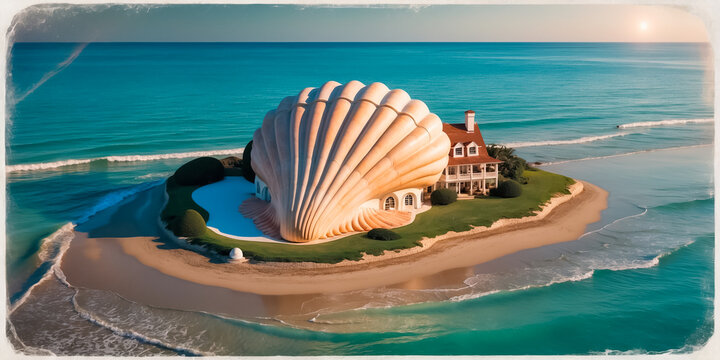 Beautiful fantastic shell house on the sea