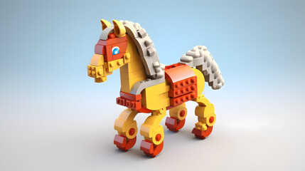 Obraz premium Horse Toy 3d cartoon