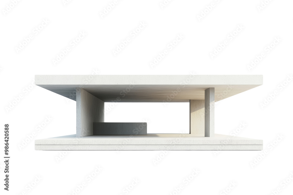 Fototapete minimalist architectural structure with clean lines and smooth surfaces ,isolated on transparent bac
