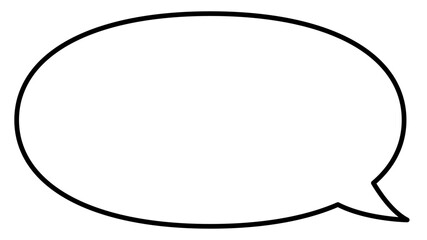 吹き出し　単体　楕円　丸　白　黒線
