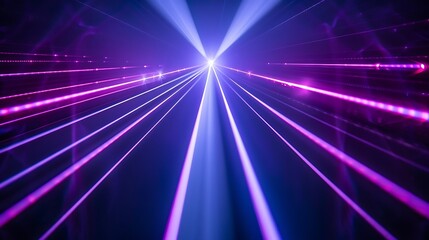 Blue and violet beams of bright laser light
