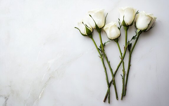 Elegant white lily illustration on a subtle marble background featuring delicate lines and soft color tones