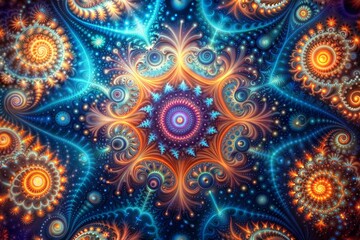 Colorful abstract fractal pattern with intricate details
