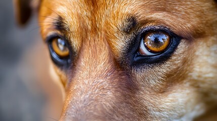 A close-up of a Tornjak dog's face, highlighting its expressive eyes and strong features against a soft background