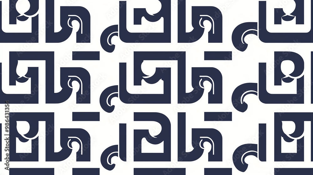 Poster A captivating geometric pattern featuring bold shapes and dark colors, perfect for modern interior design and artistic projects.