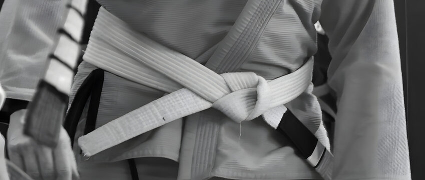 Brazilian Jiu jitsu black belt bjj web banner with copy space background	