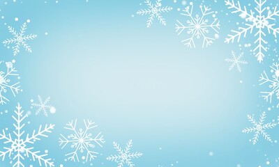 Winter background with snowflakes on a blue background
