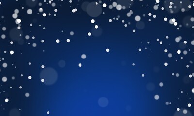 Falling snow on dark blue background