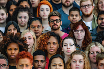 Obraz premium A group of people with different hair colors.,