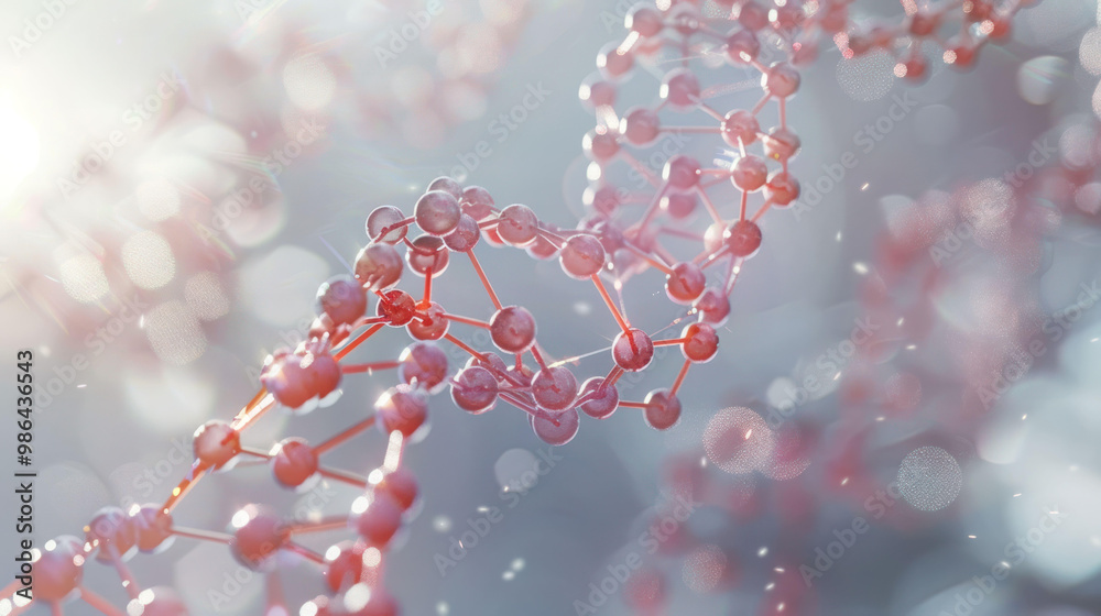 Poster image showcases close up view of dna double helix structure, highlighting its intricate molecular de