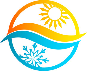 Air conditioning and heating ventilation symbol