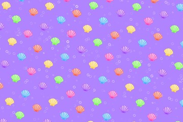 Purple pattern, scallop tile, scallop background, purple background, shell, shellfish, bubbles background, animal, fauna tile, colorful, holiday, shell, sea, wallpaper, card, wrapping paper