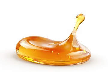 Honey  serum or cooking oil drop isolated on white background with clipping path.