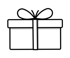 A gift box icon. Christmas gift, badge, gift present icon vector isolated on white background