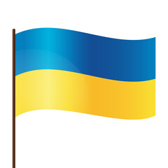 Vector Ukrainian flag waving on a transparent background