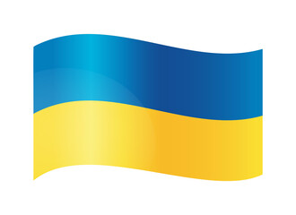 Vector Ukrainian flag waving on a transparent background