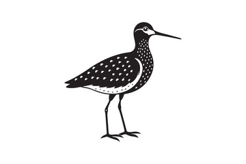 Sandpiper silhouette vector illustration, Sandpiper silhouette vector, Sandpiper silhouette PNG.