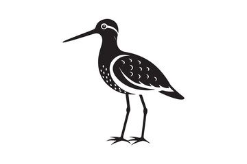 Sandpiper silhouette vector illustration, Sandpiper silhouette vector, Sandpiper silhouette PNG.