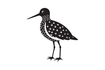 Sandpiper silhouette vector illustration, Sandpiper silhouette vector, Sandpiper silhouette PNG.