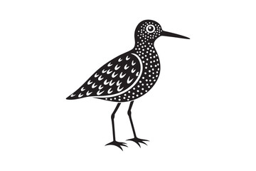 Sandpiper silhouette vector illustration, Sandpiper silhouette vector, Sandpiper silhouette PNG.