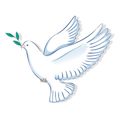 Dove of peace logo on a transparent background. Symbol of peace and freedom, anti war emblem	
