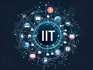 Fototapeta premium Internet of things technology concept. Global network connection.