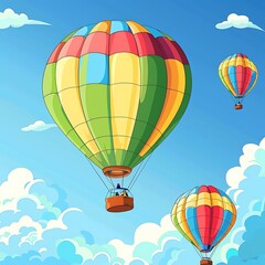 Obraz premium Colorful Hot Air Balloons Flying In The Sky