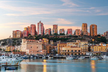 Fototapeta premium Porto Empedocle, Sicily, Italy Town Skyline