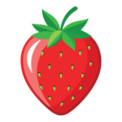 Obraz premium Strawberry Fruit vector illustration on white Background 